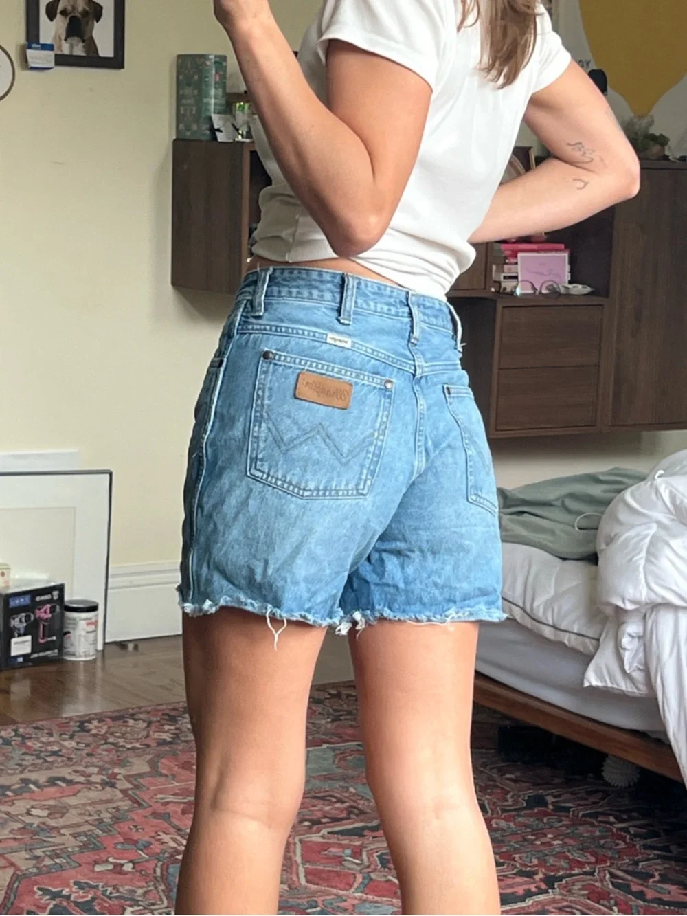 Wrangler Light Blue Denim Jean Shorts - Picture 2 of 4